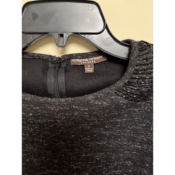 Adrienne Vittadini Womens Tunic Long Sleeve Mini Dress Black Mable Sz 8 - Picture 6 of 9